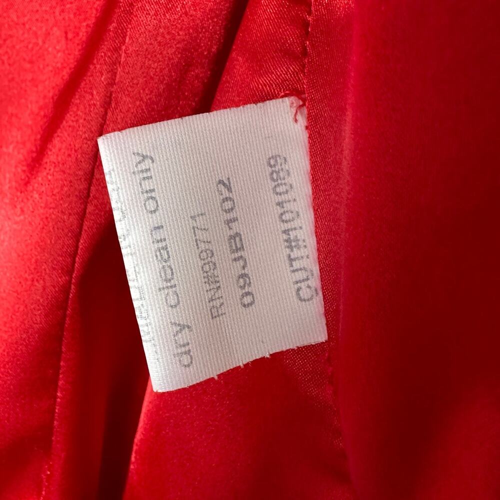 William B Cherry Red 100% Leather Moto Jacket Front Zip Silk Lining S - Picture 8 of 14